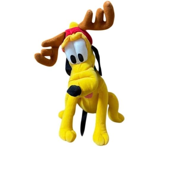 Disney Pluto with Reindeer Ears 12" Christmas Sitting - Picture 2 of 7